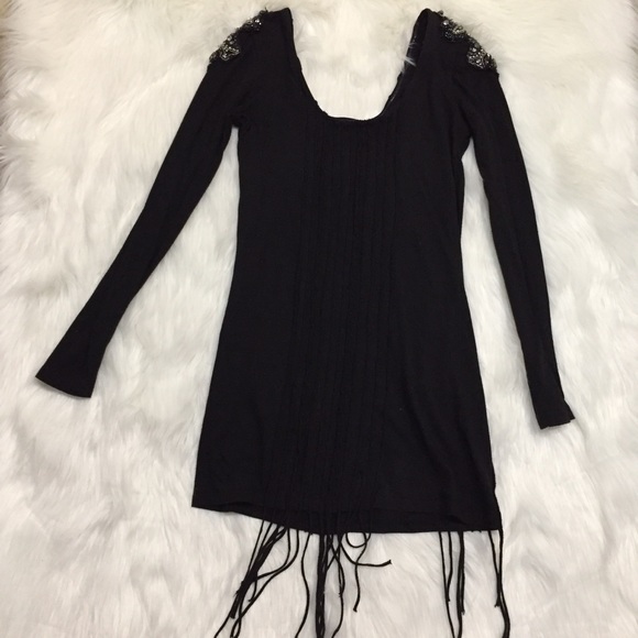 Miss Me black fringe jewel embellished top - Picture 8 of 8